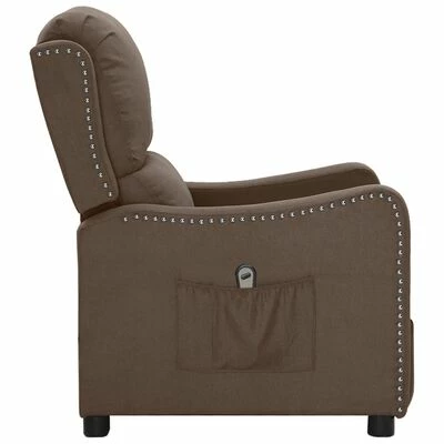 VidaXL Fauteuil inclinable électrique Taupe Tissu 6 VidaXL Fauteuil inclinable électrique Taupe Tissu – Image 4