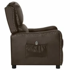 VidaXL Fauteuil inclinable électrique Marron Similicuir brillant -Fauteuils Soldes image 4 3098770