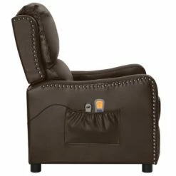 VidaXL Fauteuil de massage inclinable électrique Marron Similicuir -Fauteuils Soldes image 4 3098772