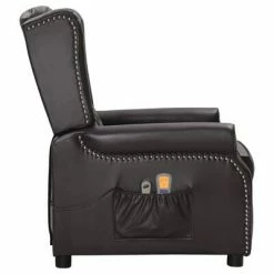 VidaXL Fauteuil inclinable électrique de massage Marron Similicuir 11 VidaXL Fauteuil inclinable électrique de massage Marron Similicuir -Fauteuils Soldes image 4 3098776