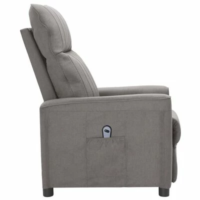 VidaXL Fauteuil inclinable électrique Gris clair Tissu 6 VidaXL Fauteuil inclinable électrique Gris clair Tissu – Image 4