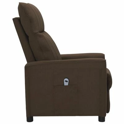 VidaXL Fauteuil inclinable électrique Marron foncé Tissu 6 VidaXL Fauteuil inclinable électrique Marron foncé Tissu – Image 4