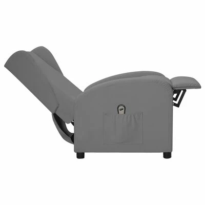 VidaXL Fauteuil inclinable électrique à oreilles Gris Similicuir 6 VidaXL Fauteuil inclinable électrique à oreilles Gris Similicuir – Image 4