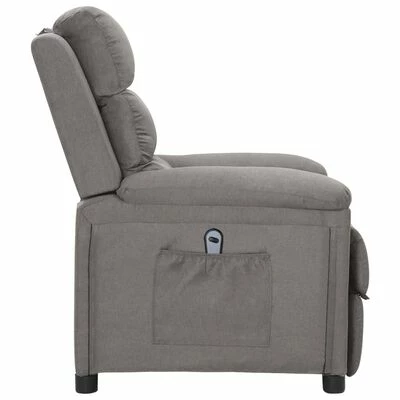 VidaXL Fauteuil inclinable électrique Gris clair Tissu 6 VidaXL Fauteuil inclinable électrique Gris clair Tissu – Image 4