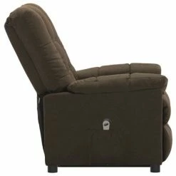 VidaXL Fauteuil inclinable Marron Tissu -Fauteuils Soldes image 4 3100344