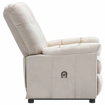 VidaXL Fauteuil inclinable Crème Tissu 6 VidaXL Fauteuil inclinable Crème Tissu – Image 4