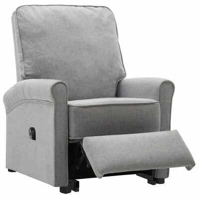 VidaXL Fauteuil inclinable Gris clair Tissu 6 VidaXL Fauteuil inclinable Gris clair Tissu – Image 4
