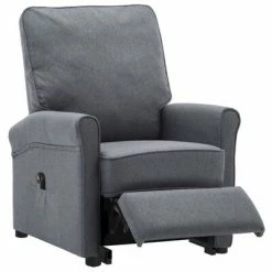 VidaXL Fauteuil inclinable Gris foncé Tissu -Fauteuils Soldes image 4 3100372