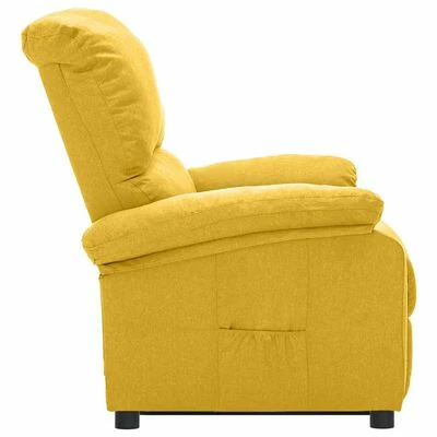 VidaXL Fauteuil releveur inclinable Jaune Tissu 6 VidaXL Fauteuil releveur inclinable Jaune Tissu – Image 4