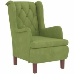 VidaXL Fauteuil avec tabouret Vert clair Velours 11 VidaXL Fauteuil avec tabouret Vert clair Velours -Fauteuils Soldes image 4 3121244