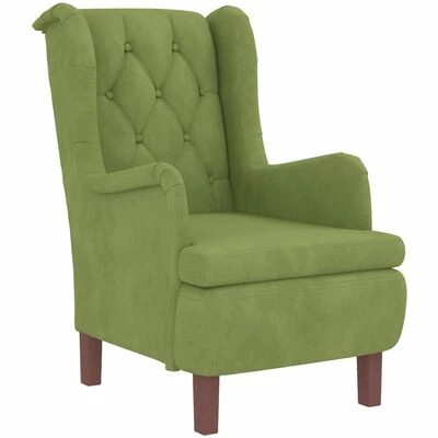 VidaXL Fauteuil avec tabouret Vert clair Velours 6 VidaXL Fauteuil avec tabouret Vert clair Velours – Image 4