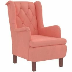 VidaXL Fauteuil avec tabouret Rose Velours -Fauteuils Soldes image 4 3121245