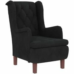 VidaXL Fauteuil avec tabouret Noir Velours 11 VidaXL Fauteuil avec tabouret Noir Velours -Fauteuils Soldes image 4 3121247