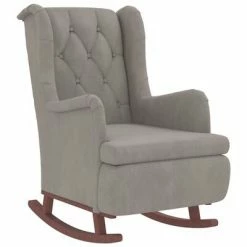 VidaXL Fauteuil avec pieds à bascule et tabouret Gris clair Velours 11 VidaXL Fauteuil avec pieds à bascule et tabouret Gris clair Velours -Fauteuils Soldes image 4 3121262