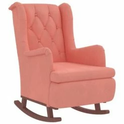 VidaXL Fauteuil avec pieds à bascule et tabouret Rose Velours -Fauteuils Soldes image 4 3121266