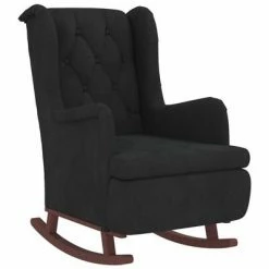 VidaXL Fauteuil avec pieds à bascule et tabouret Noir Velours 11 VidaXL Fauteuil avec pieds à bascule et tabouret Noir Velours -Fauteuils Soldes image 4 3121268