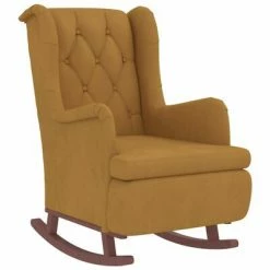 VidaXL Fauteuil avec pieds à bascule et tabouret Marron Velours 11 VidaXL Fauteuil avec pieds à bascule et tabouret Marron Velours -Fauteuils Soldes image 4 3121270