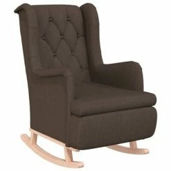 VidaXL Fauteuil avec pieds à bascule et tabouret Taupe Tissu 11 VidaXL Fauteuil avec pieds à bascule et tabouret Taupe Tissu -Fauteuils Soldes image 4 3121280
