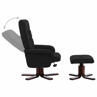 VidaXL Fauteuil inclinable avec repose-pied Noir Similicuir 6 VidaXL Fauteuil inclinable avec repose-pied Noir Similicuir – Image 4