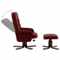 VidaXL Fauteuil inclinable avec repose-pied Rouge bordeaux Similicuir 11 VidaXL Fauteuil inclinable avec repose-pied Rouge bordeaux Similicuir -Fauteuils Soldes image 4 320121