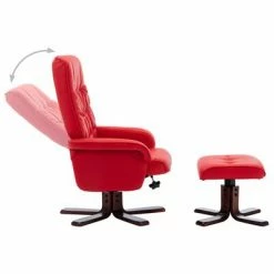 VidaXL Fauteuil inclinable avec repose-pied Rouge Similicuir 11 VidaXL Fauteuil inclinable avec repose-pied Rouge Similicuir -Fauteuils Soldes image 4 320122