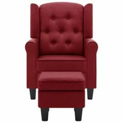 VidaXL Fauteuil avec repose-pied Rouge bordeaux Tissu 11 VidaXL Fauteuil avec repose-pied Rouge bordeaux Tissu -Fauteuils Soldes image 4 320154