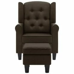 VidaXL Fauteuil avec repose-pied Marron Tissu 11 VidaXL Fauteuil avec repose-pied Marron Tissu -Fauteuils Soldes image 4 320155