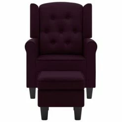 VidaXL Fauteuil avec repose-pied Violet Tissu -Fauteuils Soldes image 4 320158