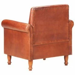 VidaXL Fauteuil Marron Cuir véritable 11 VidaXL Fauteuil Marron Cuir véritable -Fauteuils Soldes image 4 320778