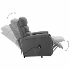 VidaXL Fauteuil inclinable Gris clair Tissu -Fauteuils Soldes image 4 321236
