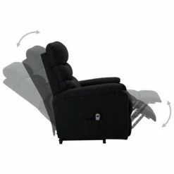 VidaXL Fauteuil inclinable Noir Tissu 11 VidaXL Fauteuil inclinable Noir Tissu -Fauteuils Soldes image 4 321238