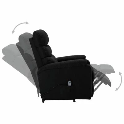 VidaXL Fauteuil inclinable Noir Tissu 6 VidaXL Fauteuil inclinable Noir Tissu – Image 4
