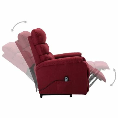VidaXL Fauteuil inclinable Rouge bordeaux Tissu 6 VidaXL Fauteuil inclinable Rouge bordeaux Tissu – Image 4