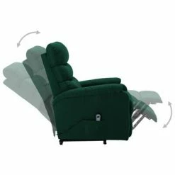 VidaXL Fauteuil inclinable Vert foncé Tissu -Fauteuils Soldes image 4 321242
