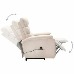 VidaXL Fauteuil inclinable Crème Tissu -Fauteuils Soldes image 4 321245