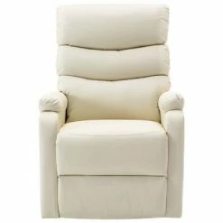 VidaXL Fauteuil inclinable Blanc crème Similicuir 11 VidaXL Fauteuil inclinable Blanc crème Similicuir -Fauteuils Soldes image 4 321277