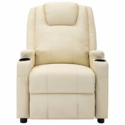 VidaXL Fauteuil inclinable Blanc Similicuir -Fauteuils Soldes image 4 321305