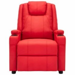 321309 vidaXL Reclining Chair Red Faux Leather 11 321309 vidaXL Reclining Chair Red Faux Leather -Fauteuils Soldes image 4 321309