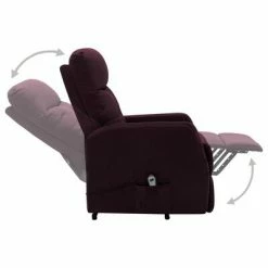 VidaXL Fauteuil inclinable sur pied Violet Tissu 11 VidaXL Fauteuil inclinable sur pied Violet Tissu -Fauteuils Soldes image 4 321339