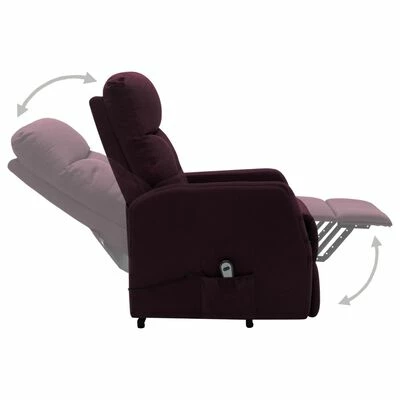 VidaXL Fauteuil inclinable sur pied Violet Tissu 6 VidaXL Fauteuil inclinable sur pied Violet Tissu – Image 4