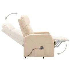 VidaXL Fauteuil inclinable sur pied Crème Tissu 11 VidaXL Fauteuil inclinable sur pied Crème Tissu -Fauteuils Soldes image 4 321341