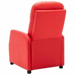 VidaXL Fauteuil inclinable Rouge Similicuir -Fauteuils Soldes image 4 321357