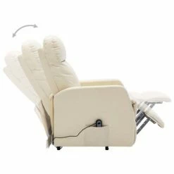 VidaXL Fauteuil inclinable Blanc crème Similicuir -Fauteuils Soldes image 4 321367