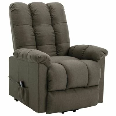 VidaXL Fauteuil inclinable Taupe Tissu 6 VidaXL Fauteuil inclinable Taupe Tissu – Image 4