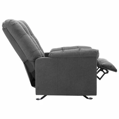 VidaXL Fauteuil inclinable Gris clair Tissu 6 VidaXL Fauteuil inclinable Gris clair Tissu – Image 4