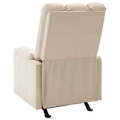 VidaXL Fauteuil inclinable Crème Tissu 6 VidaXL Fauteuil inclinable Crème Tissu – Image 4