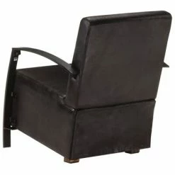 VidaXL Chaise de canapé Noir Cuir véritable 11 VidaXL Chaise de canapé Noir Cuir véritable -Fauteuils Soldes image 4 321861