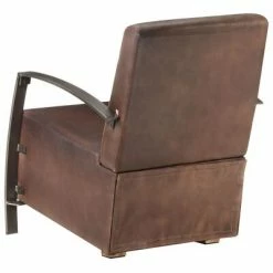 VidaXL Fauteuil Marron Cuir véritable 11 VidaXL Fauteuil Marron Cuir véritable -Fauteuils Soldes image 4 321863