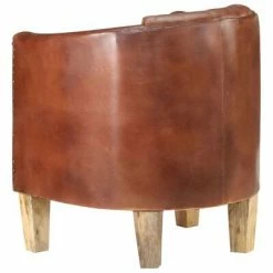 VidaXL Fauteuil Marron Cuir véritable -Fauteuils Soldes image 4 321867