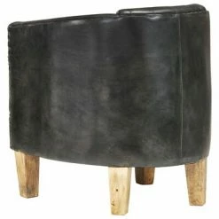 VidaXL Fauteuil Gris Cuir véritable -Fauteuils Soldes image 4 321870